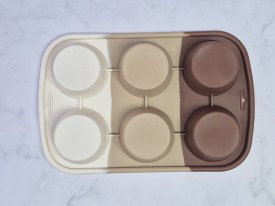 Molde silicona tricolor marron 6 muffins